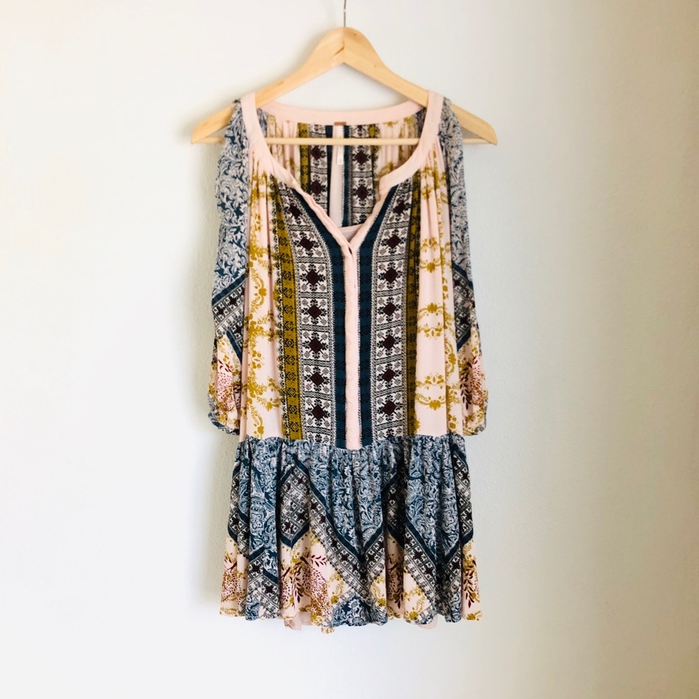Free People boho chic flowys mini dress